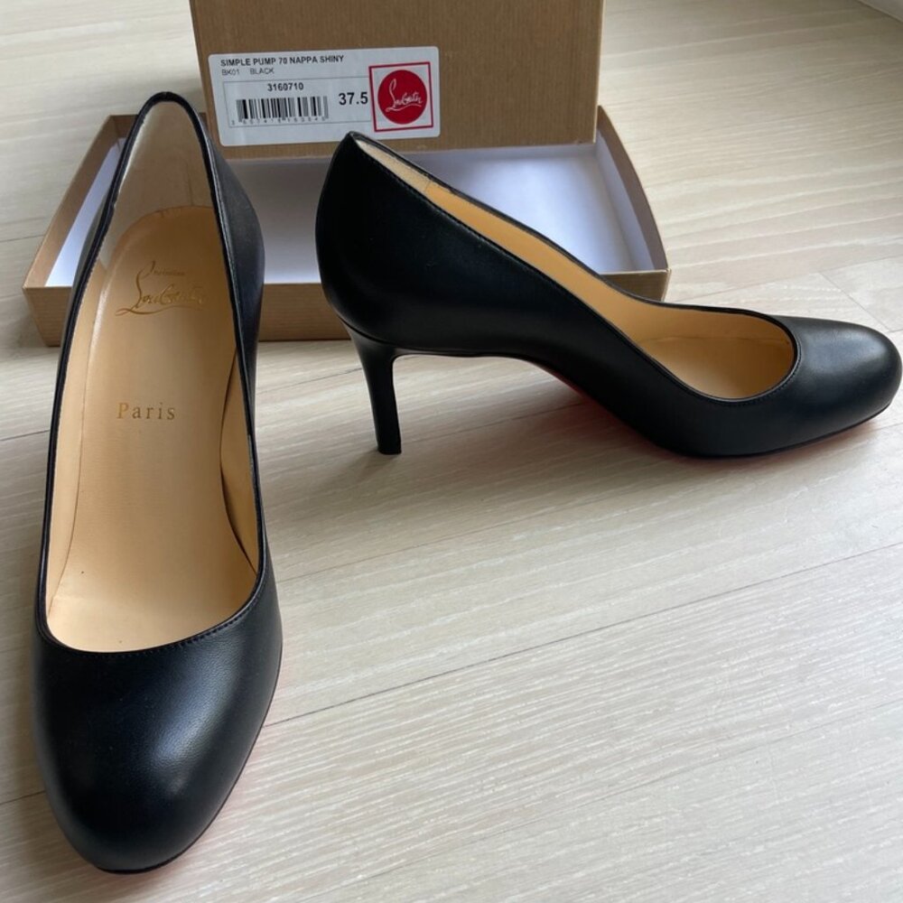 Christian Louboutin Nappa Shiny Black Pump - 37.5